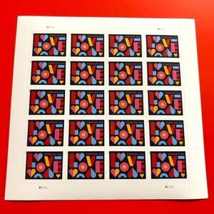 1000 Love Stamps 1 sheet Wedding Valentine Anniversary Postage stamp 50 Booklets